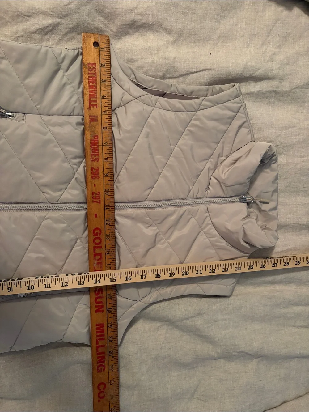 Light Gray and Black Quilted Women's Puffer Vest - 2 Vests - Picture 4 of 13